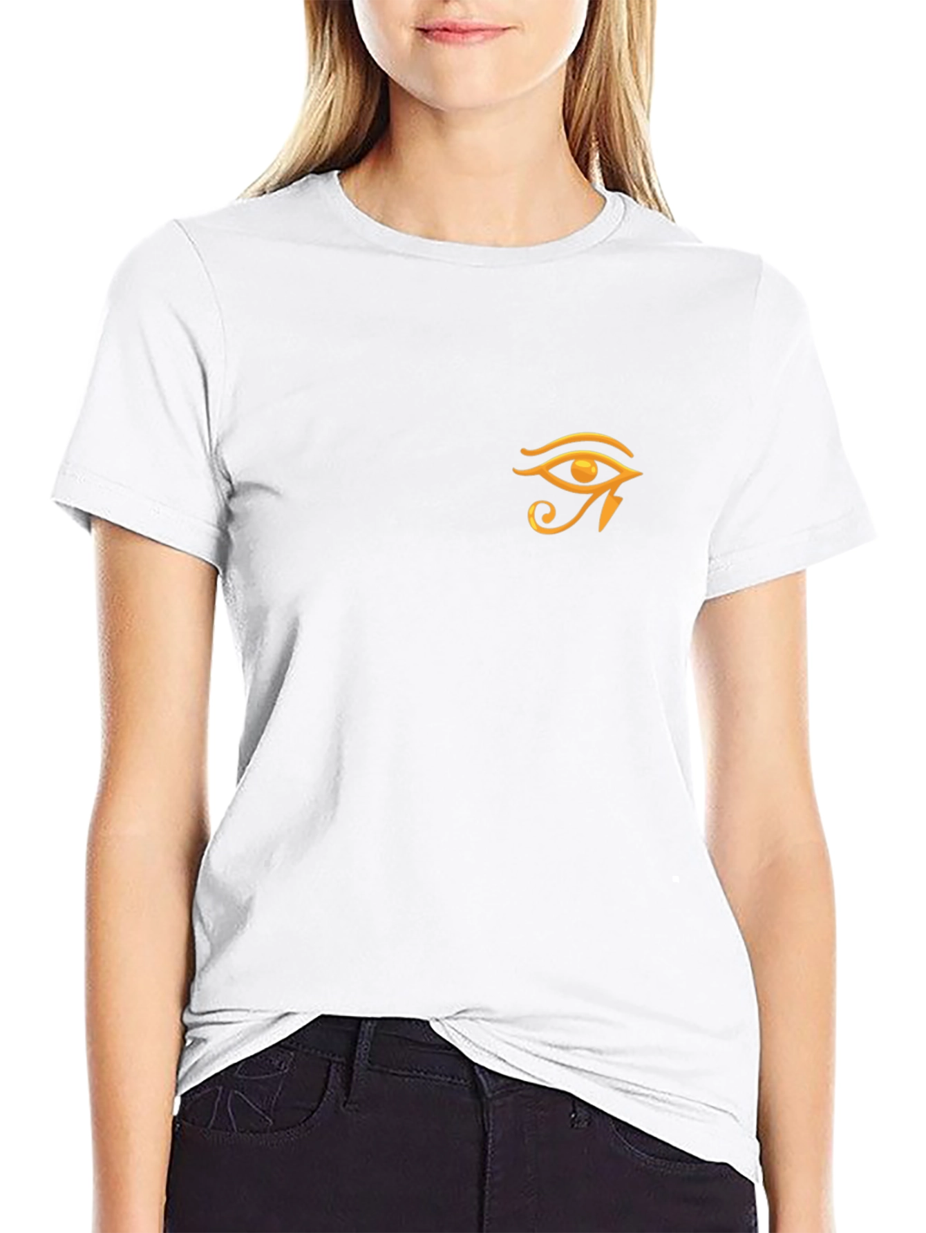 Eye of Horus Graphic Tee - Black Cotton Casual Shirt