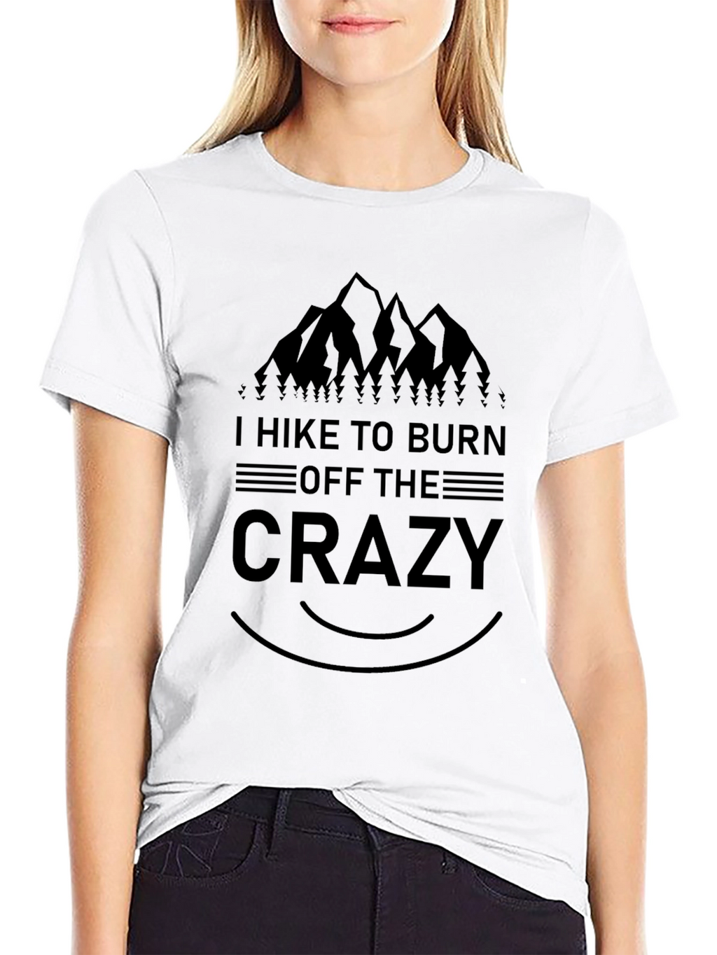 Hike to Burn Crazy Mens Black Graphic Tee