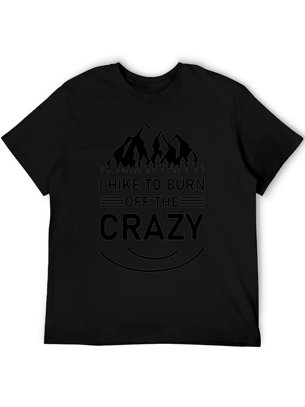 Hike to Burn Crazy Mens Black Graphic Tee