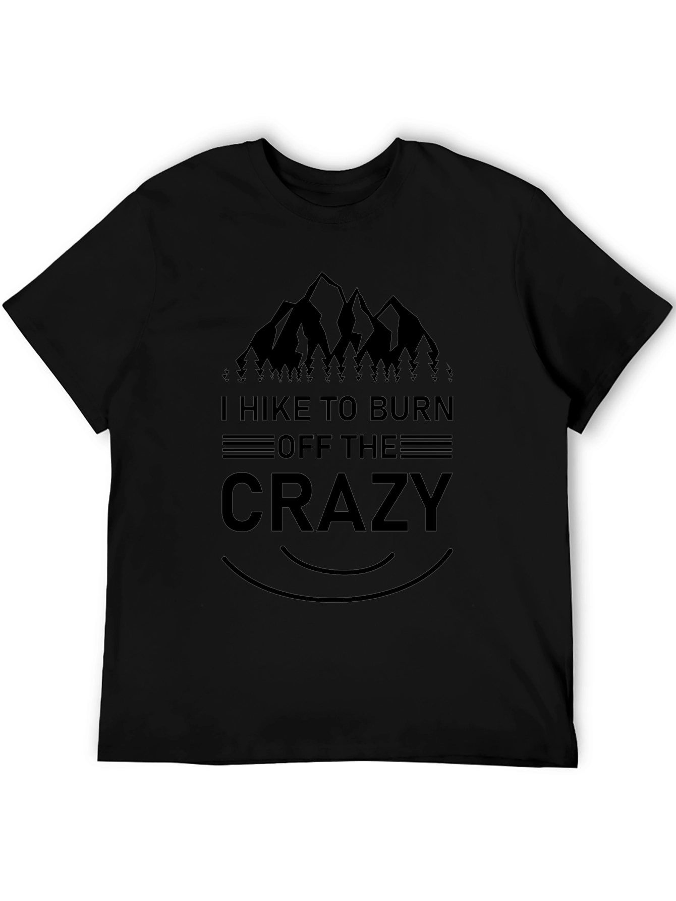 Hike to Burn Crazy Mens Black Graphic Tee