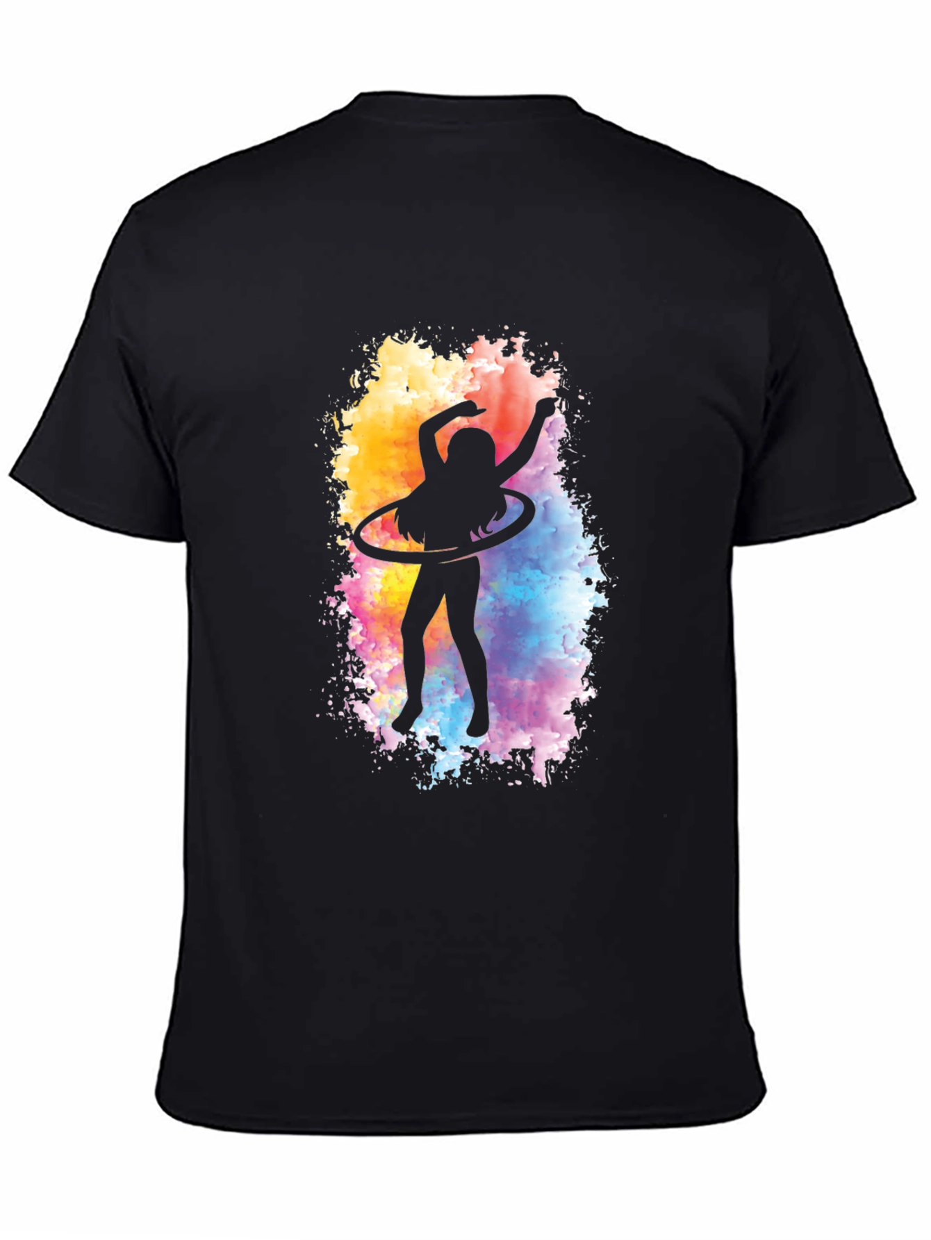 Hula Hoop Silhouette Graphic Tee - Black