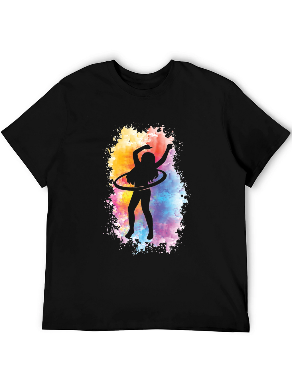 Hula Hoop Silhouette Graphic Tee - Black