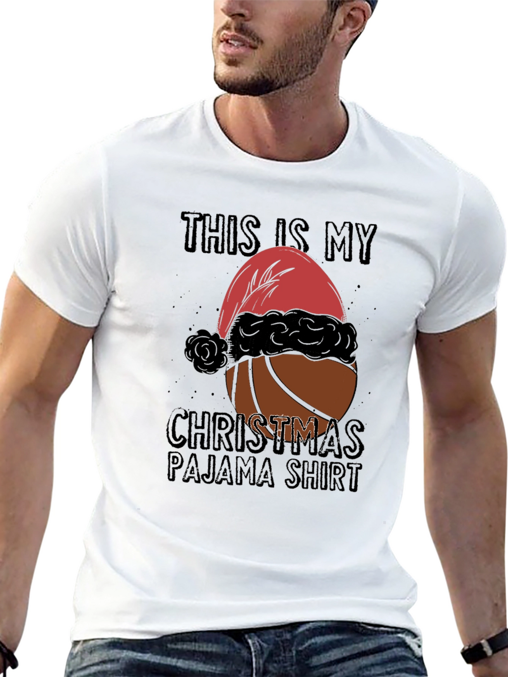 Christmas Basketball Pajama T-Shirt