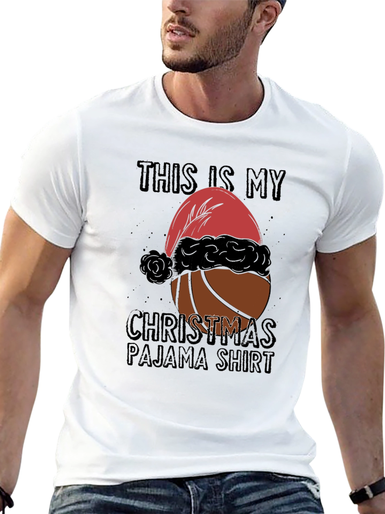Christmas Basketball Pajama T-Shirt