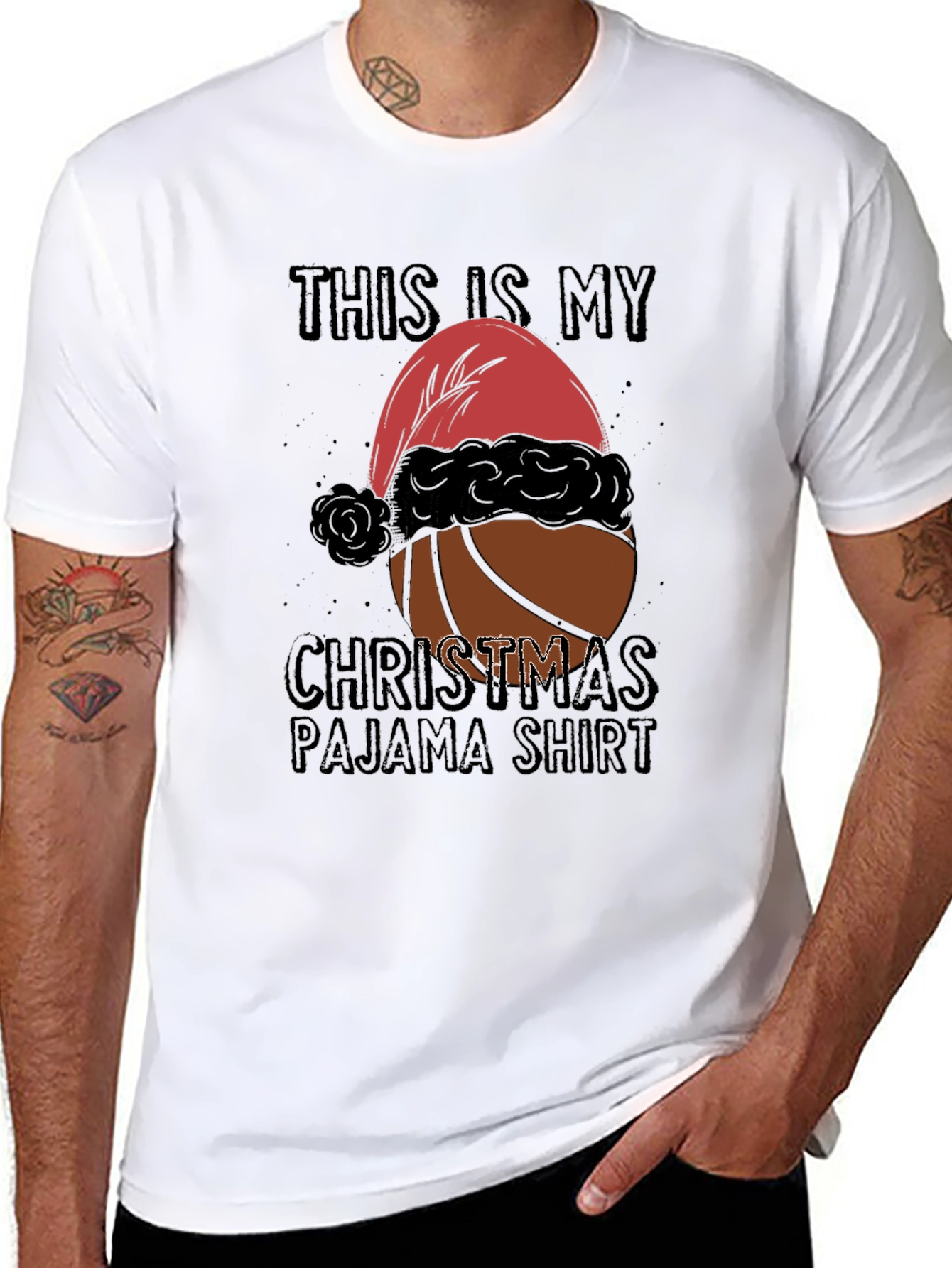 Christmas Basketball Pajama T-Shirt