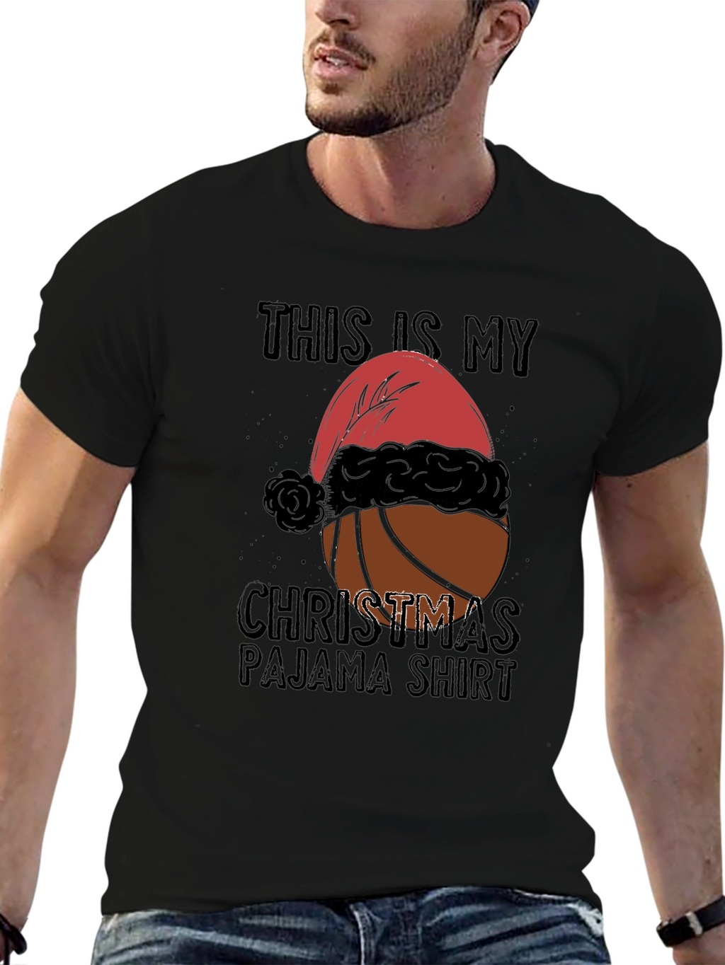 Christmas Basketball Pajama T-Shirt