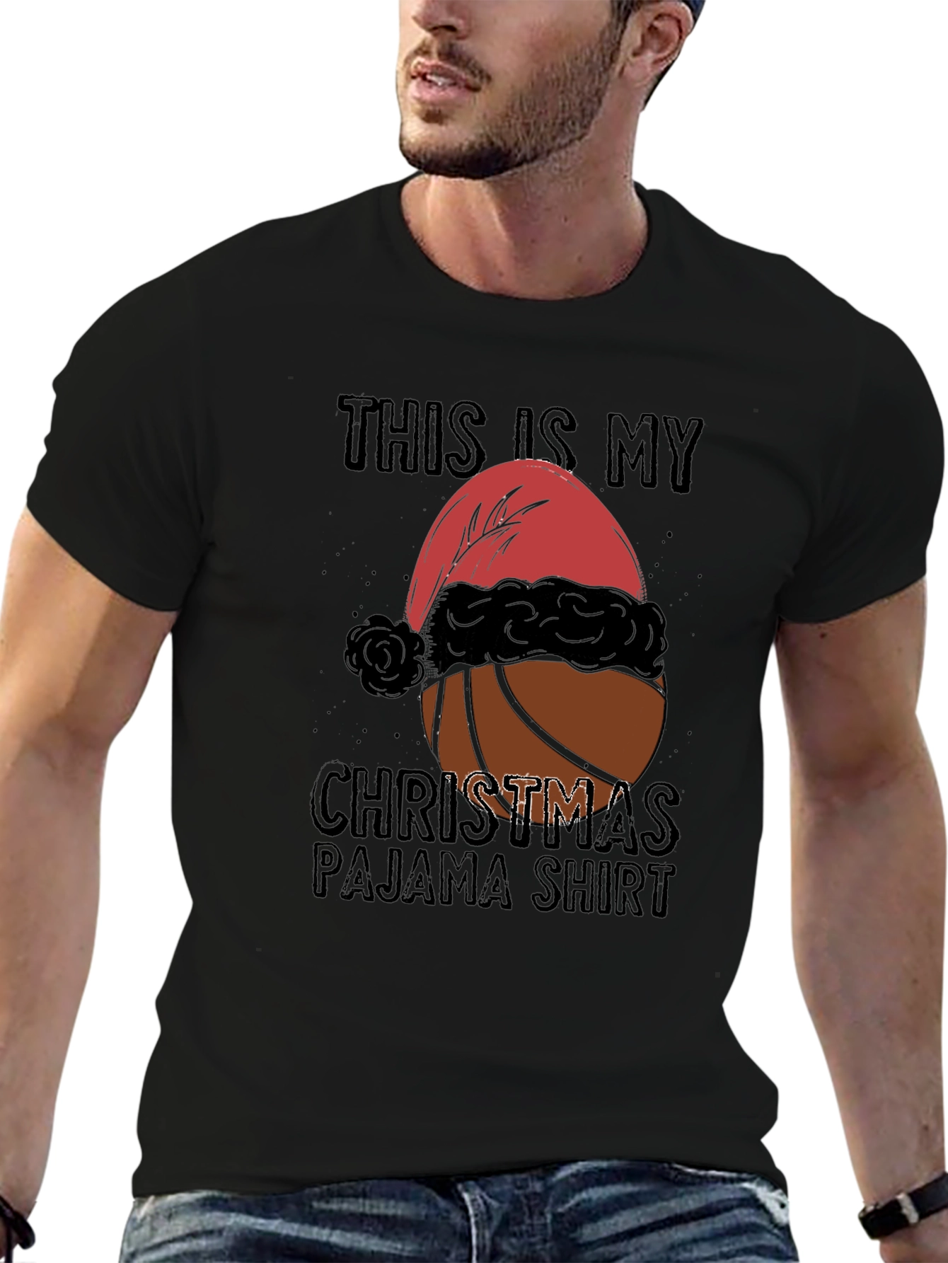 Christmas Basketball Pajama T-Shirt