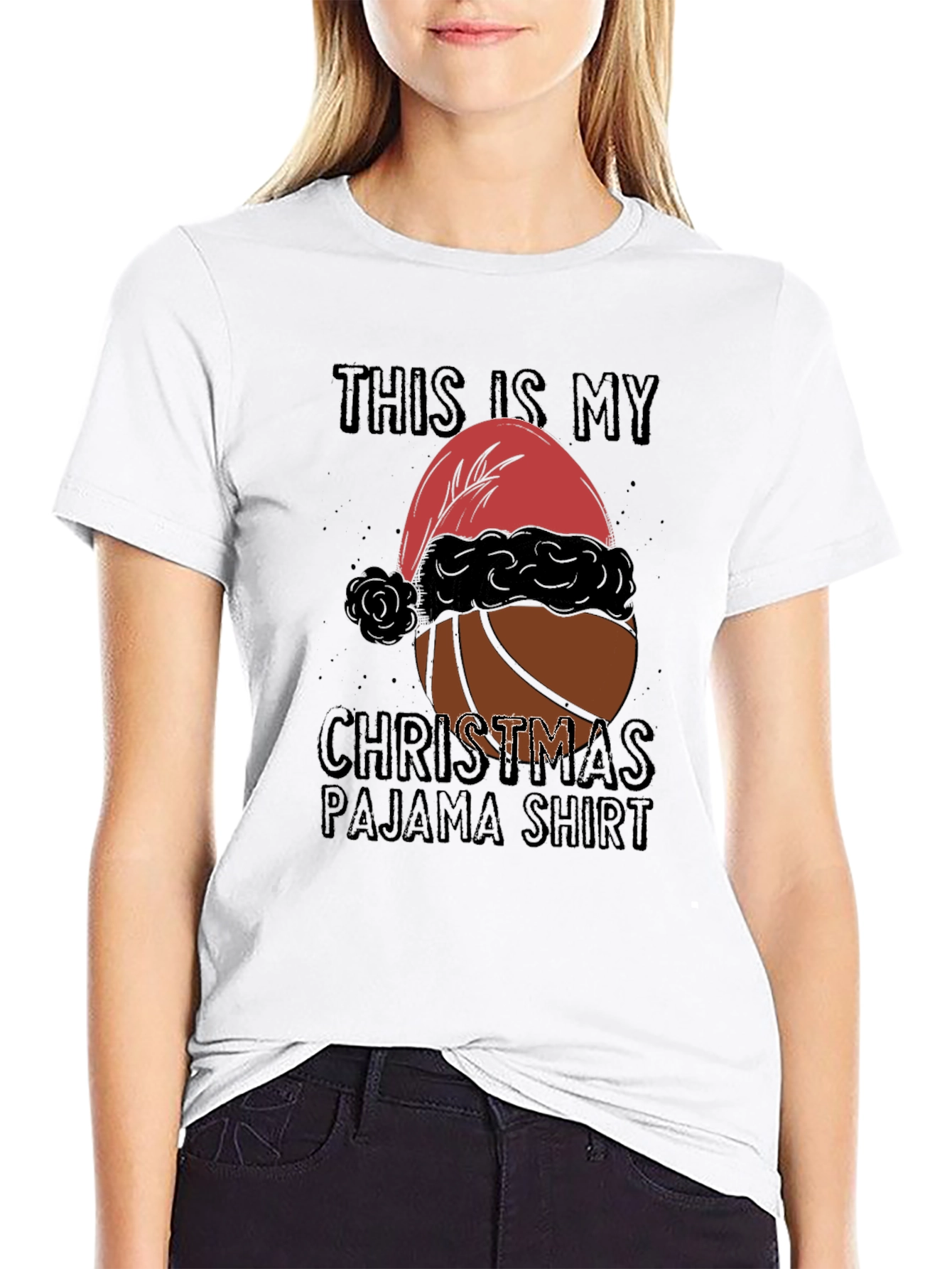 Christmas Basketball Pajama T-Shirt