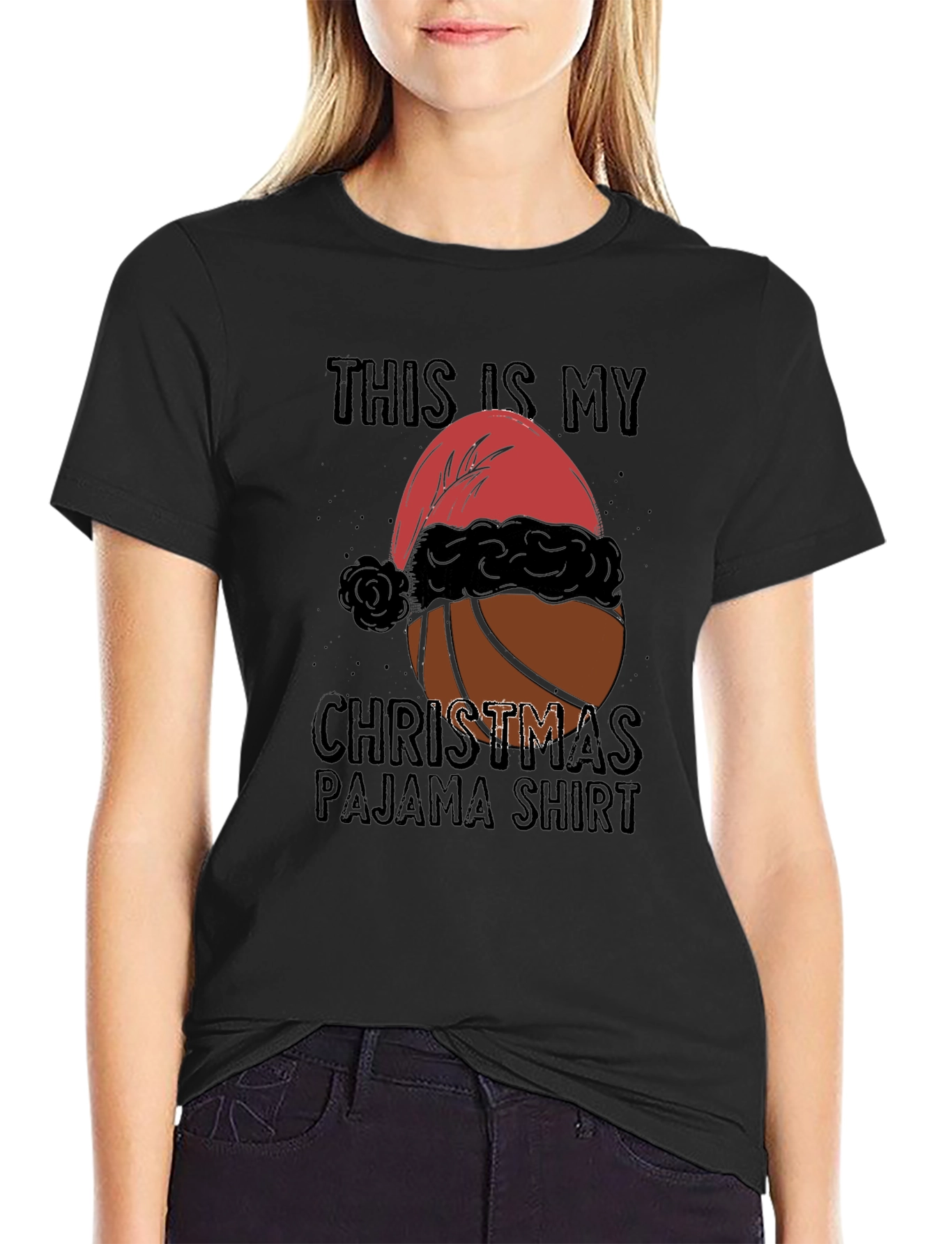 Christmas Basketball Pajama T-Shirt