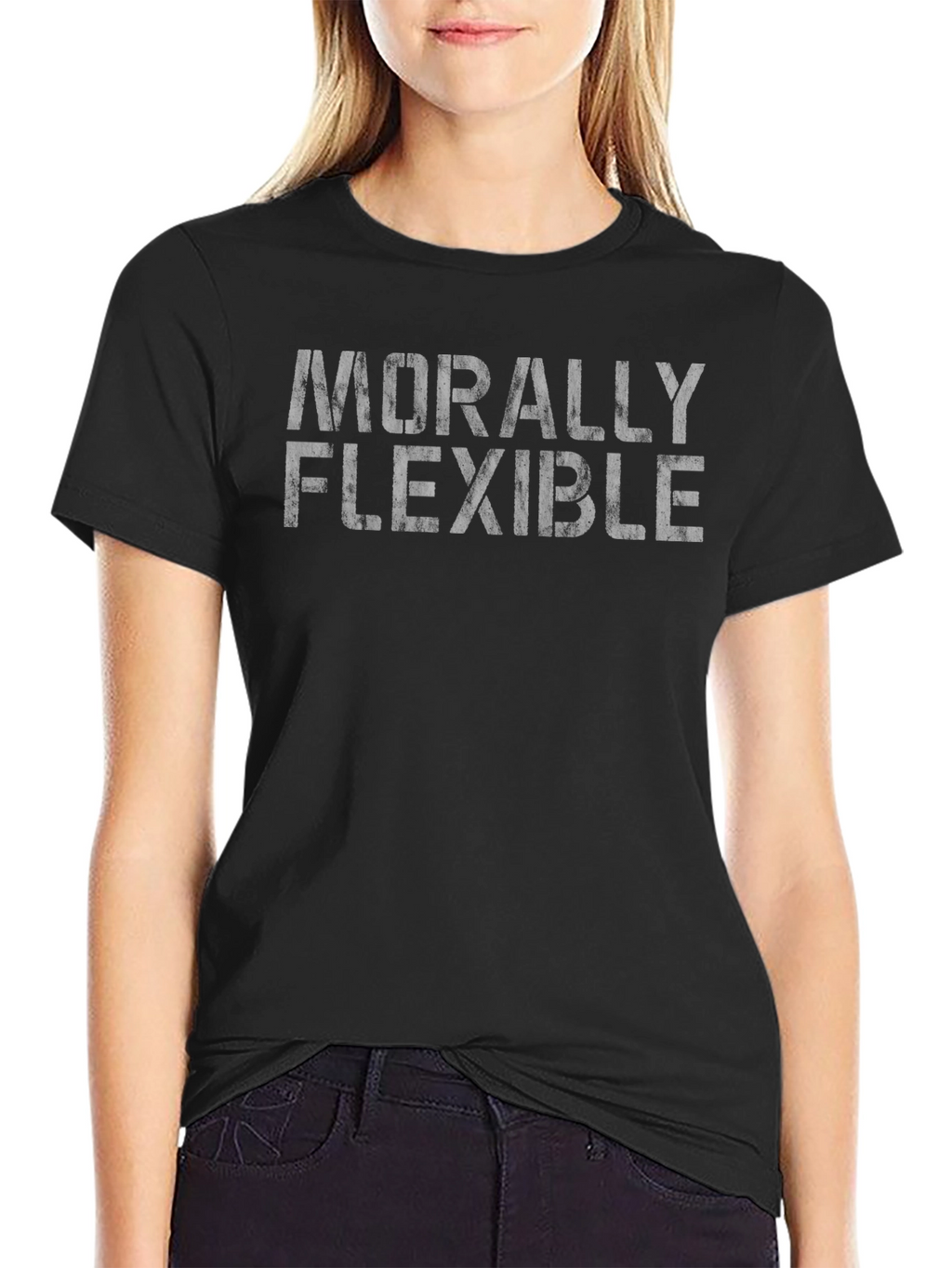Morally Flexible Graphic T-Shirt - Black