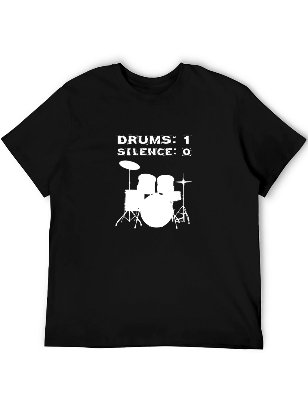 Drums 1 Silence 0 Graphic T-Shirt - Black