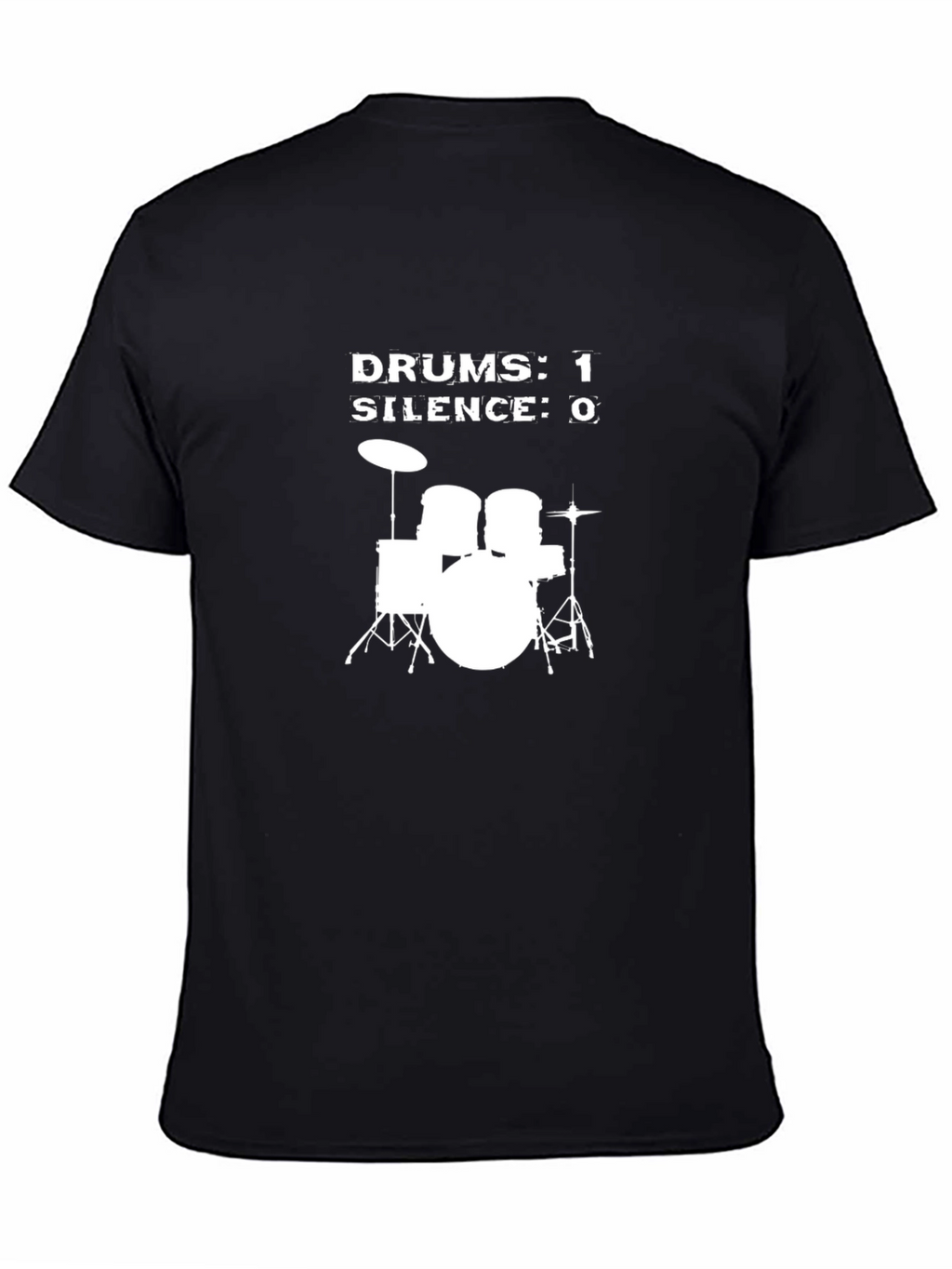 Drums 1 Silence 0 Graphic T-Shirt - Black