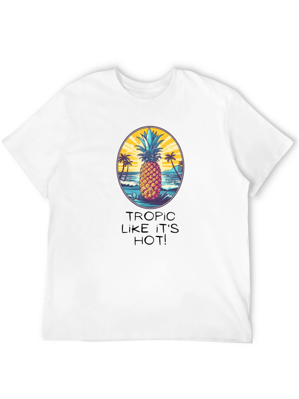 Tropical Pineapple Graphic T-Shirt - Beach Vibes