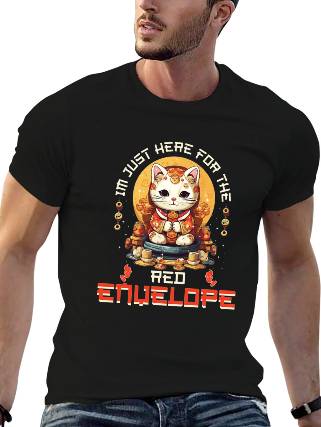 Lucky Cat Red Envelope T-Shirt