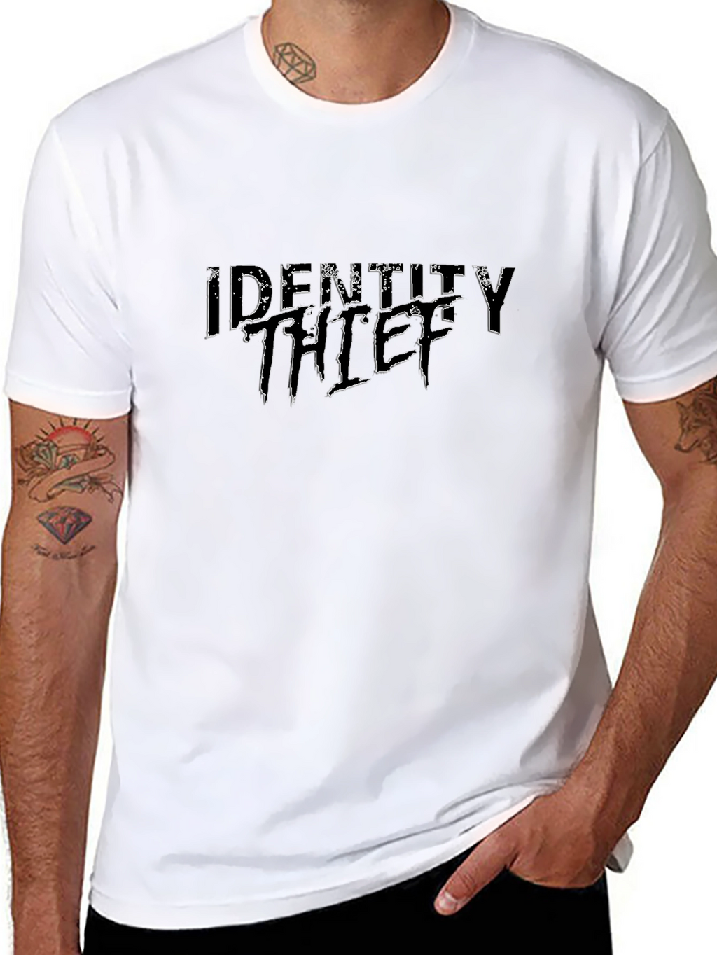 Identity Thief Black Graphic Tee - Bold Statement Style