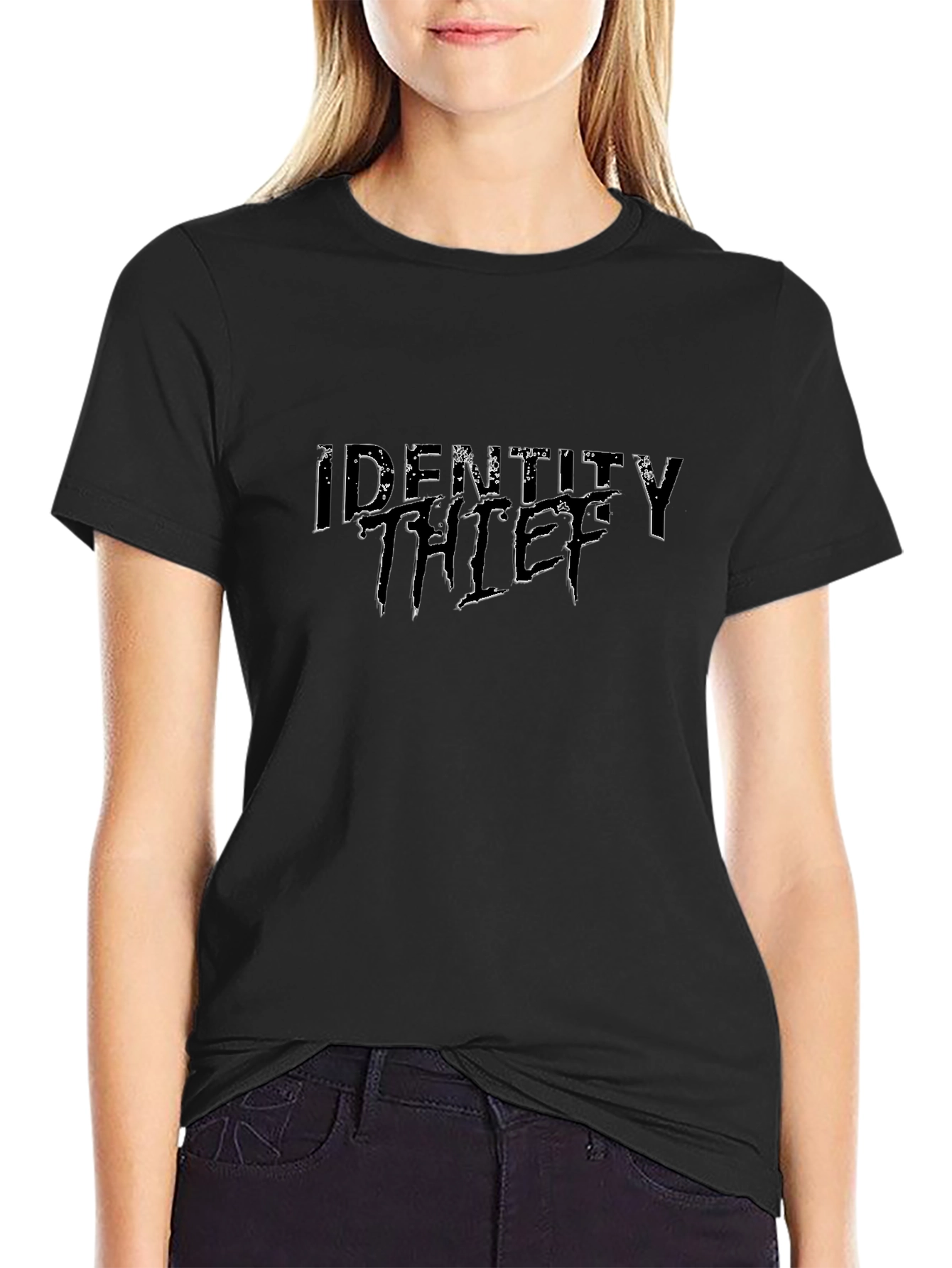 Identity Thief Black Graphic Tee - Bold Statement Style