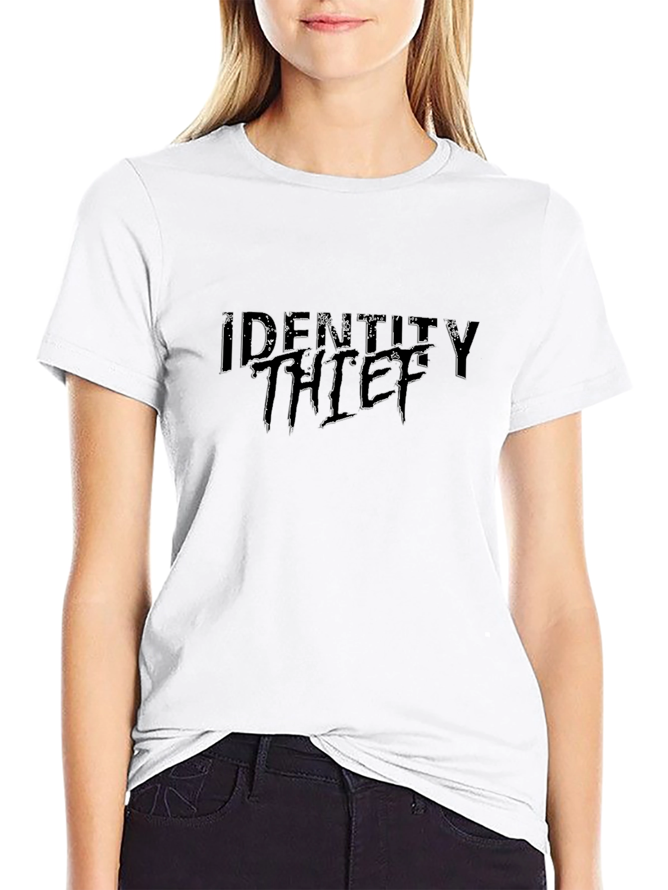 Identity Thief Black Graphic Tee - Bold Statement Style