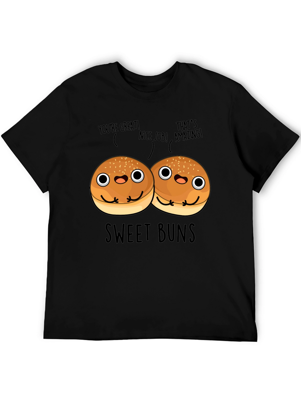 Sweet Buns Graphic Tee - Unisex Black T-Shirt