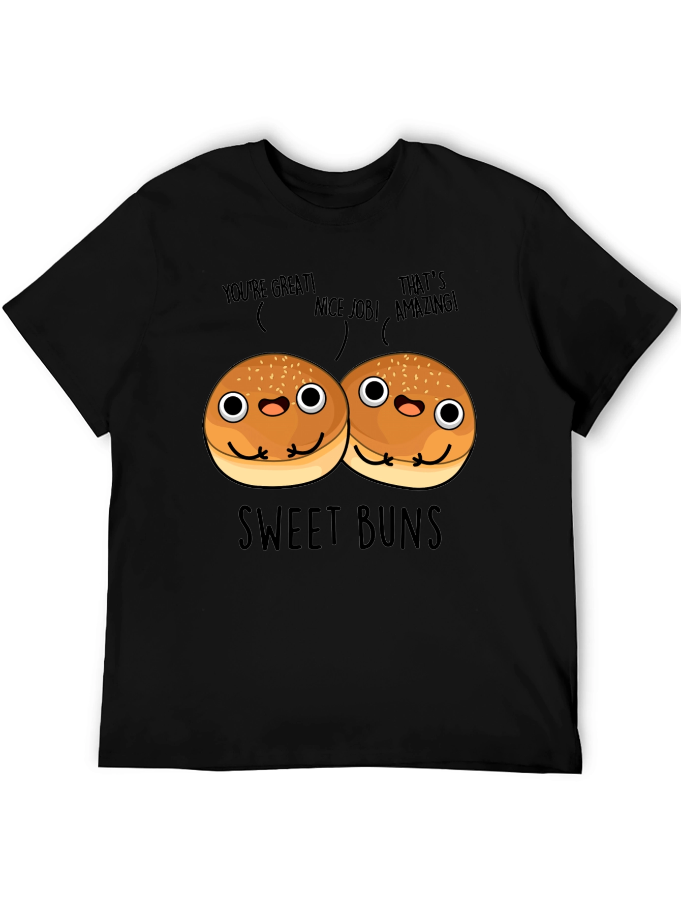 Sweet Buns Graphic Tee - Unisex Black T-Shirt