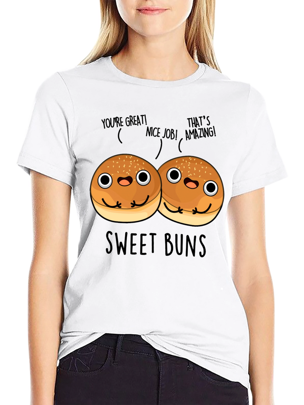 Sweet Buns Graphic Tee - Unisex Black T-Shirt