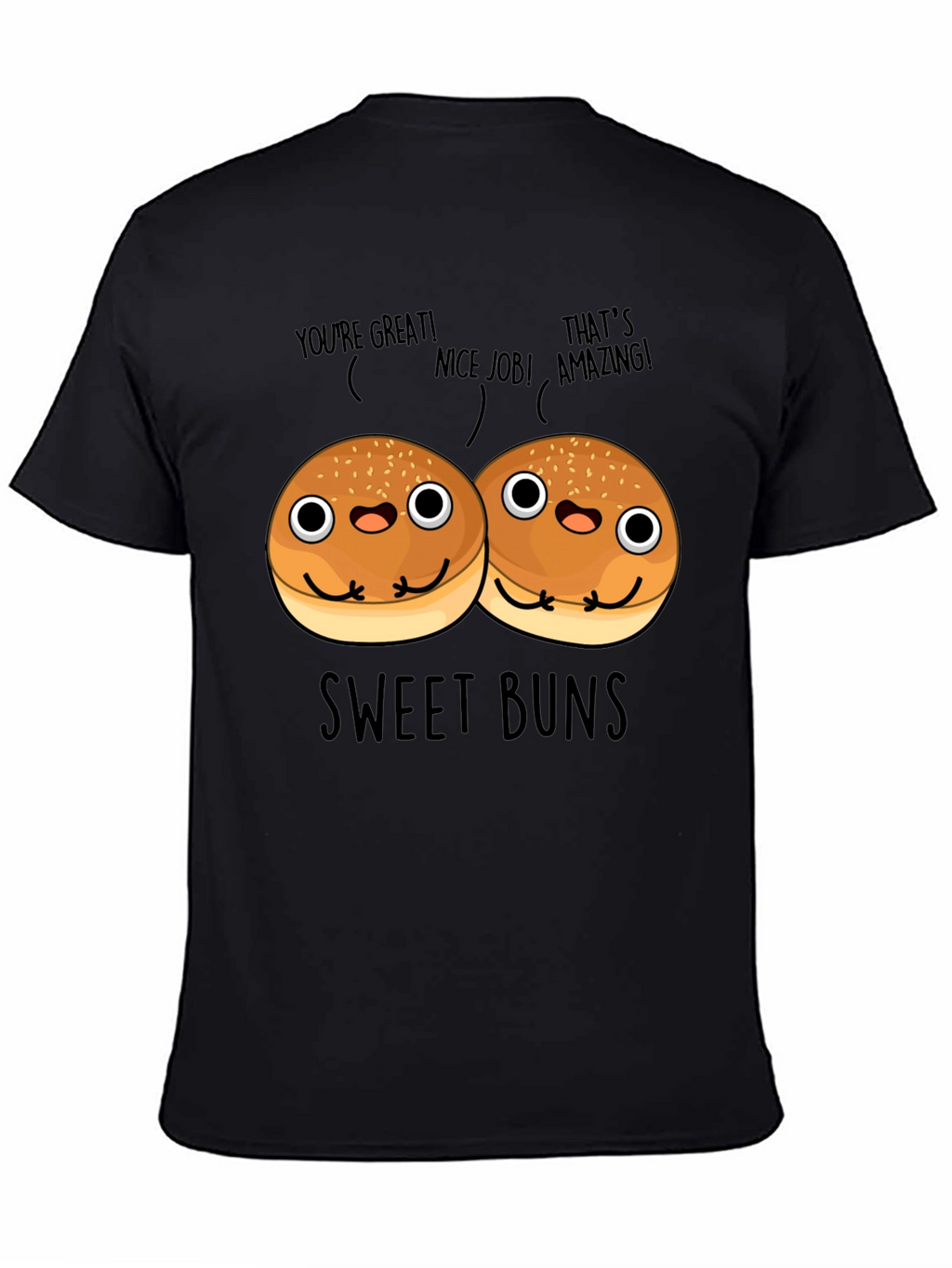 Sweet Buns Graphic Tee - Unisex Black T-Shirt