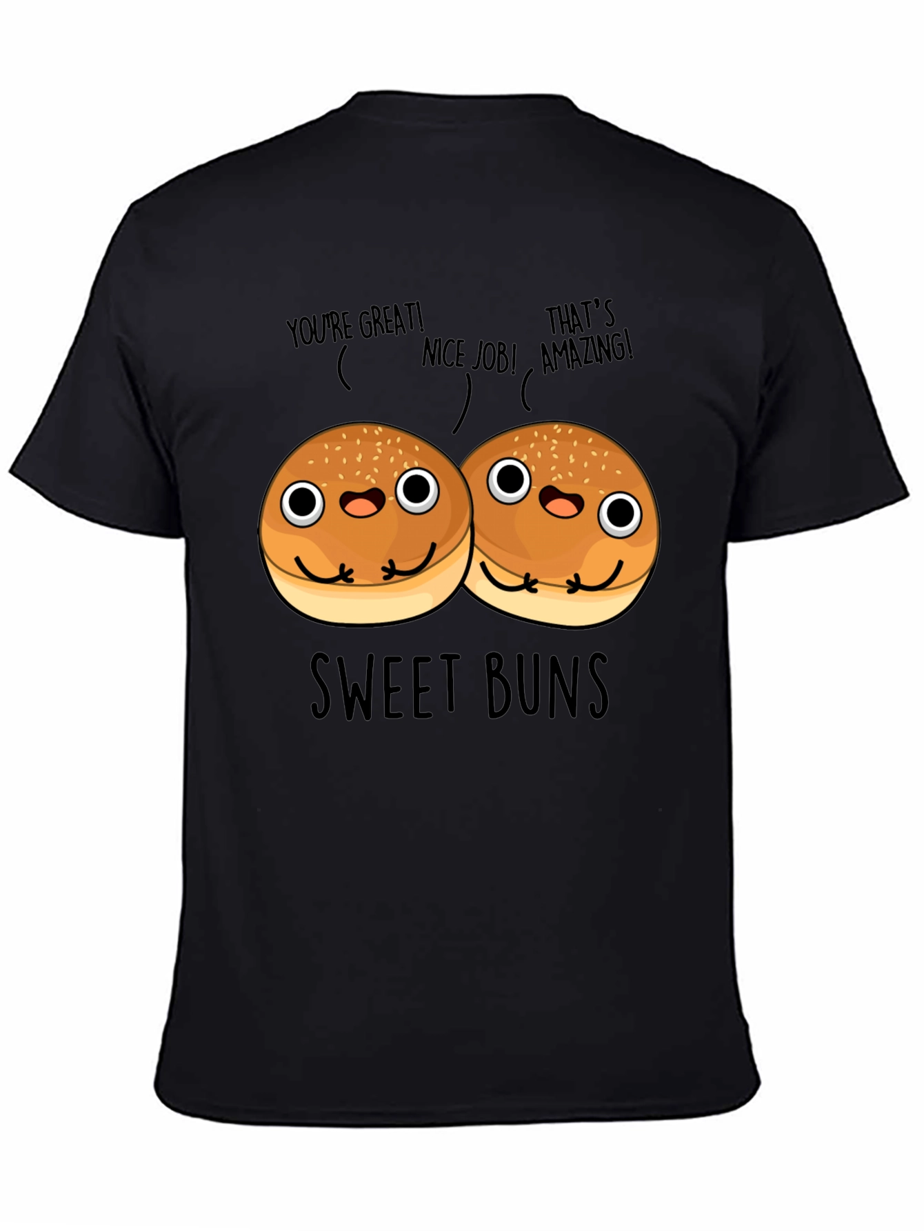Sweet Buns Graphic Tee - Unisex Black T-Shirt