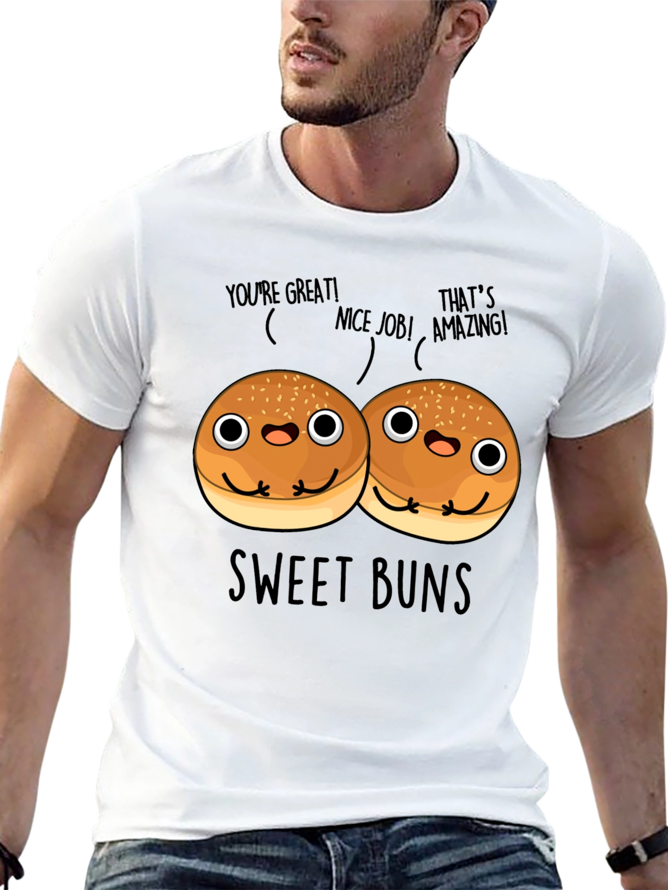 Sweet Buns Graphic Tee - Unisex Black T-Shirt