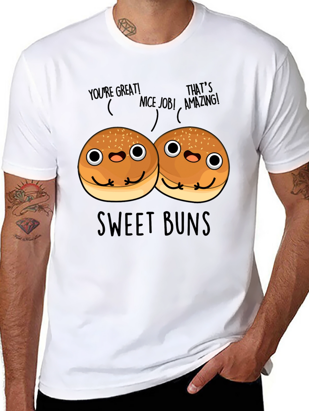 Sweet Buns Graphic Tee - Unisex Black T-Shirt