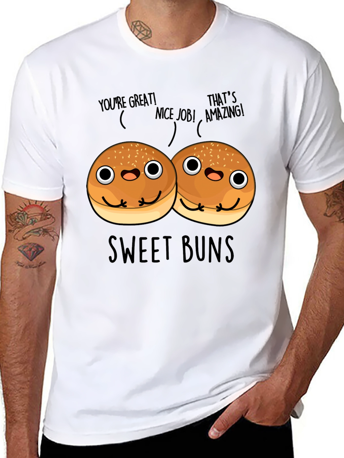 Sweet Buns Graphic Tee - Unisex Black T-Shirt