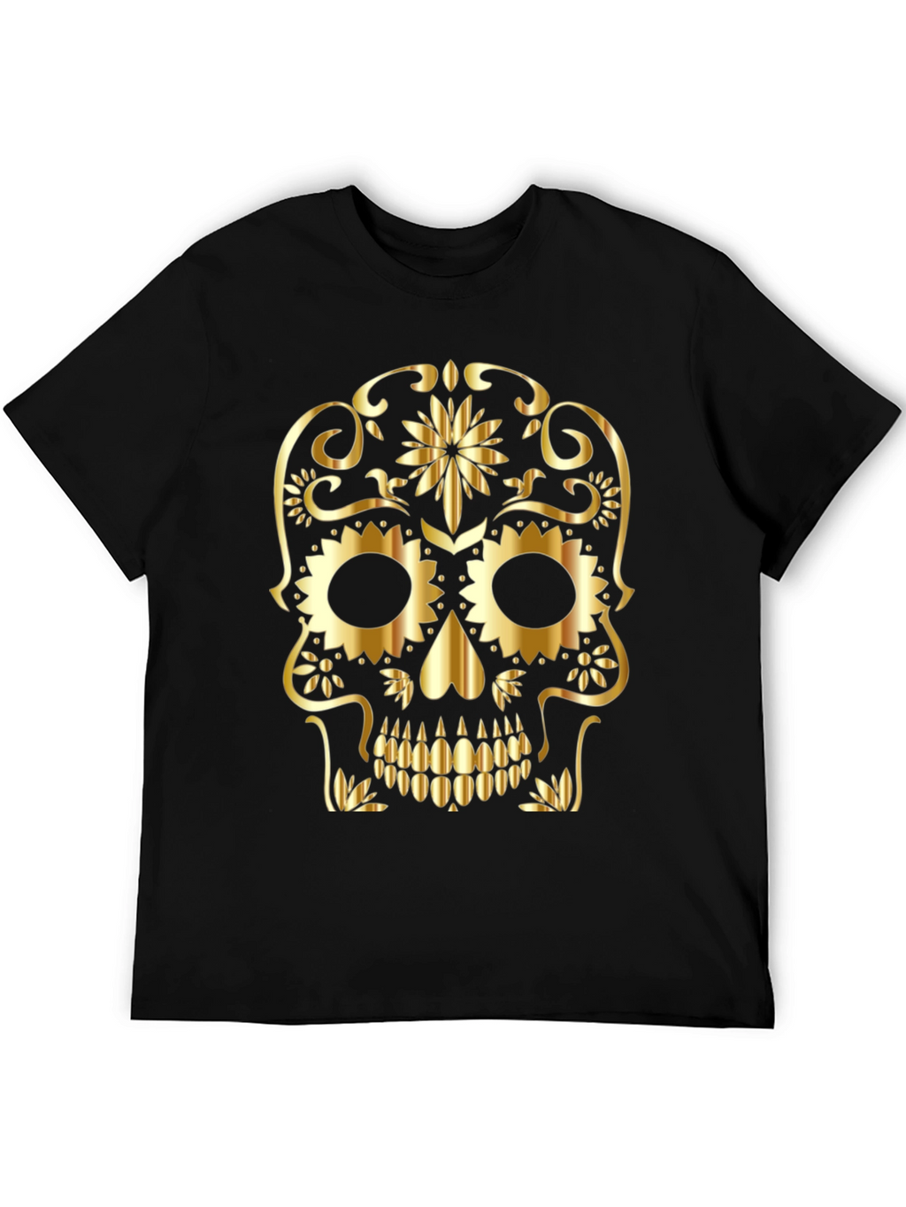Golden Skull Graphic Tee - Black