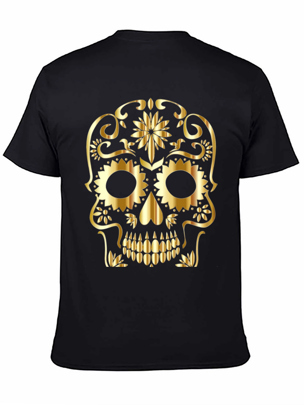 Golden Skull Graphic Tee - Black