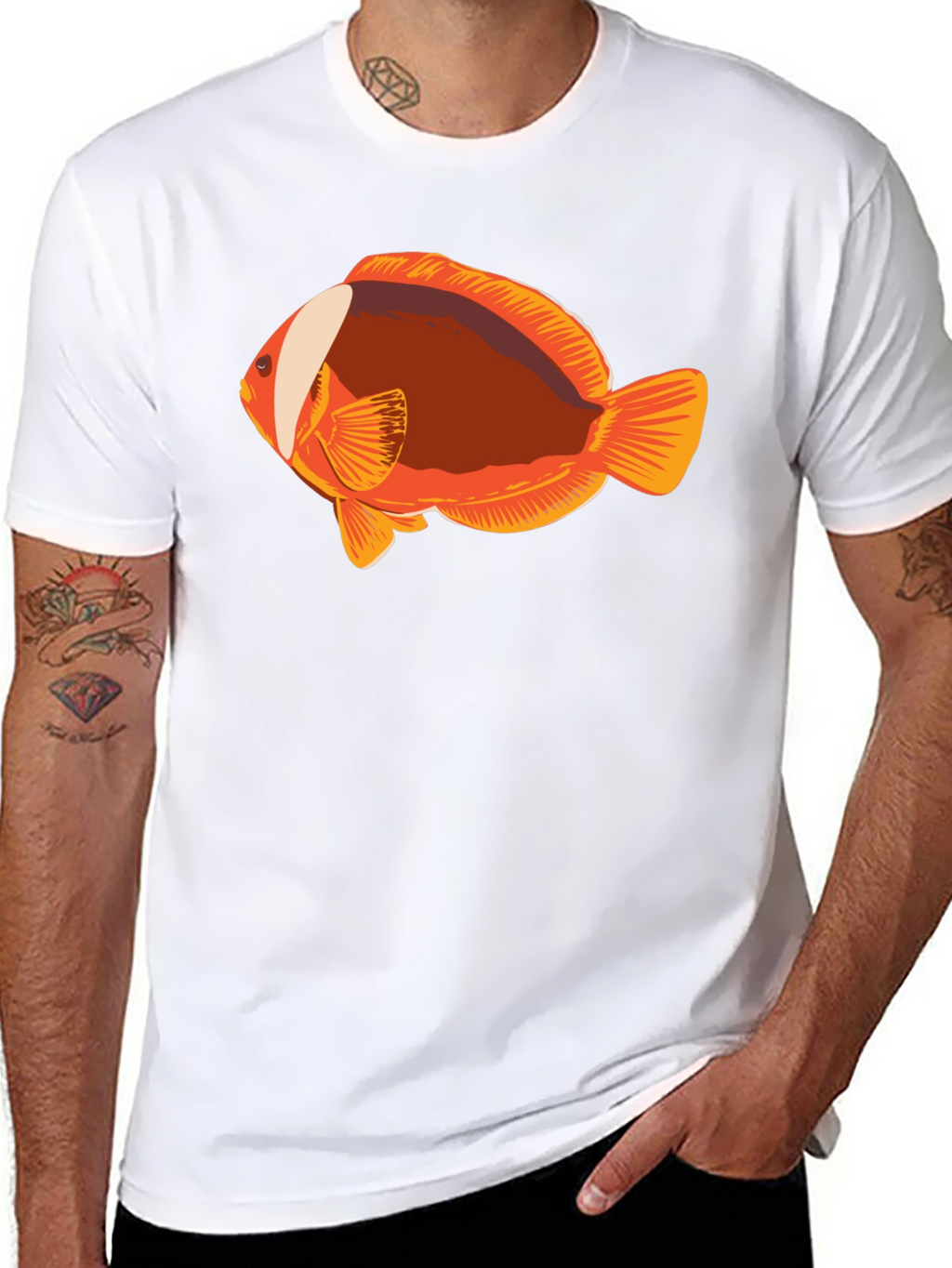 Clownfish Graphic Tee - Black Casual T-Shirt