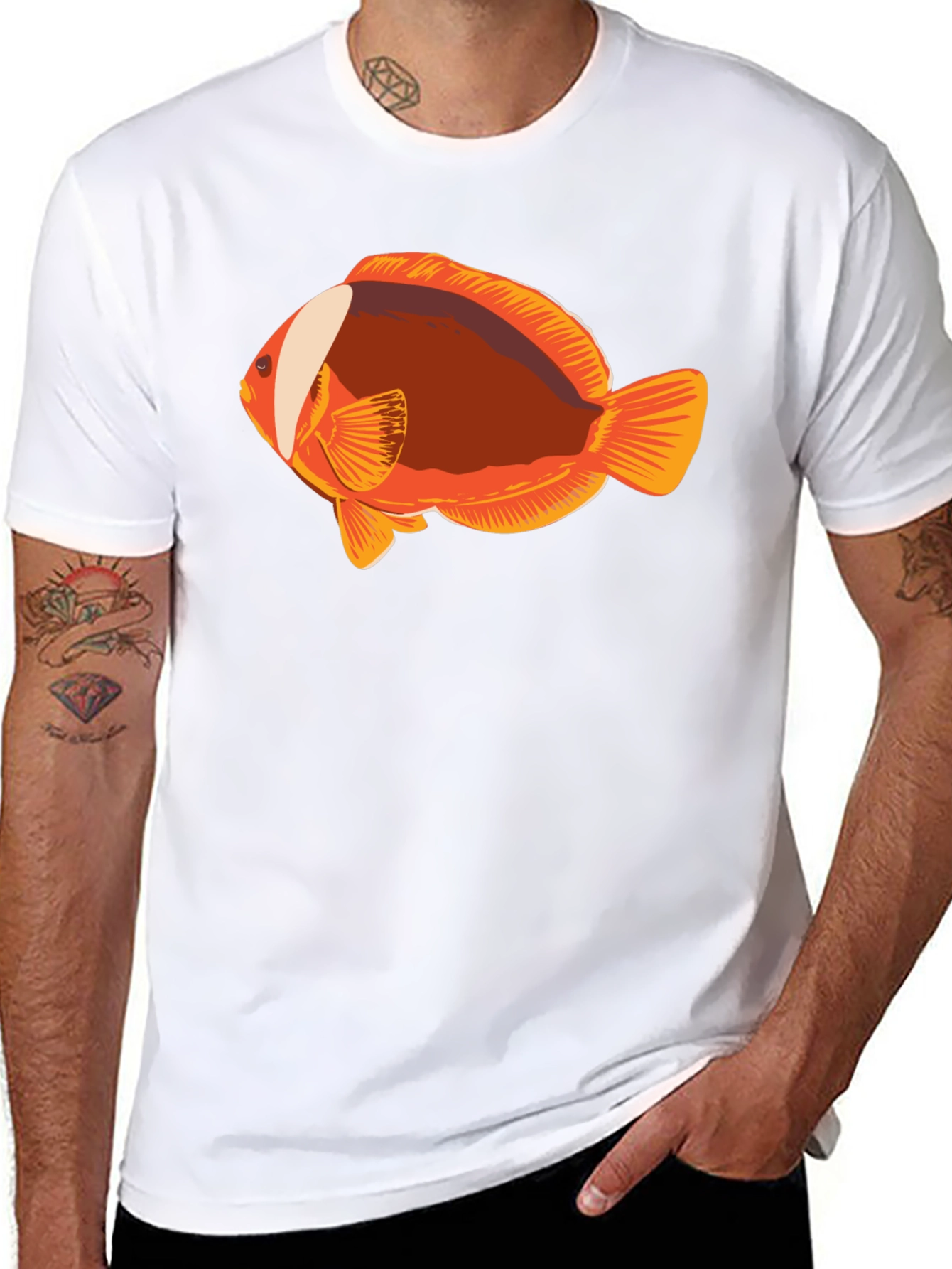 Clownfish Graphic Tee - Black Casual T-Shirt