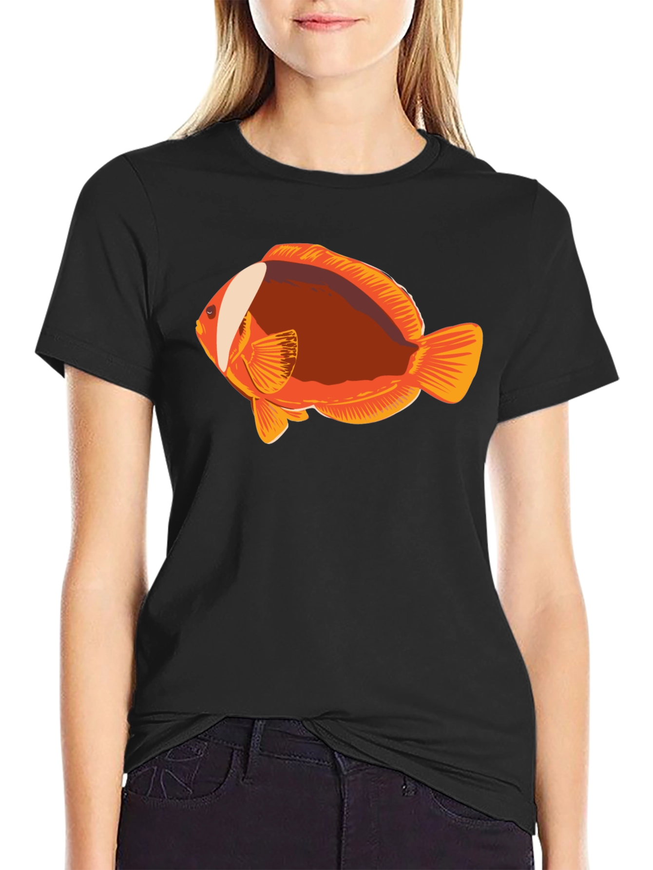 Clownfish Graphic Tee - Black Casual T-Shirt