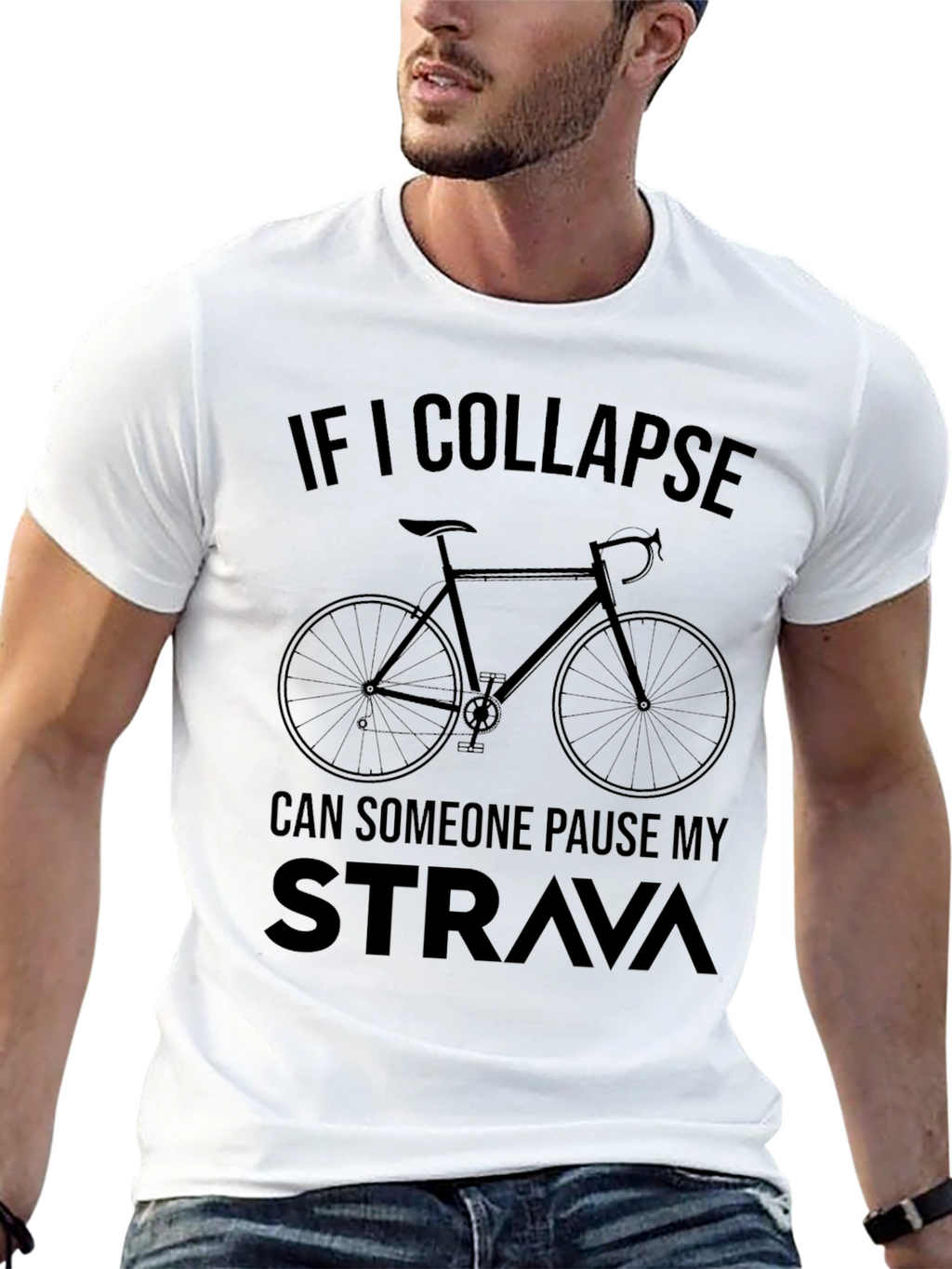 Funny Cycling T-Shirt: Pause My Strava