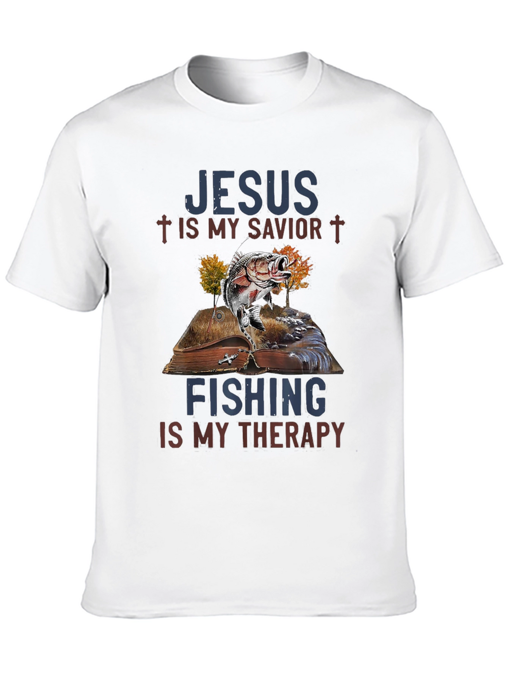Jesus & Fishing Therapy Graphic Tee
