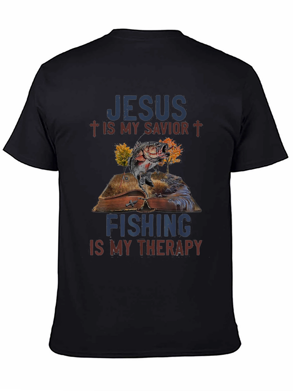 Jesus & Fishing Therapy Graphic Tee