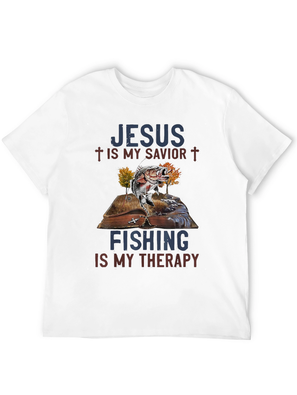 Jesus & Fishing Therapy Graphic Tee