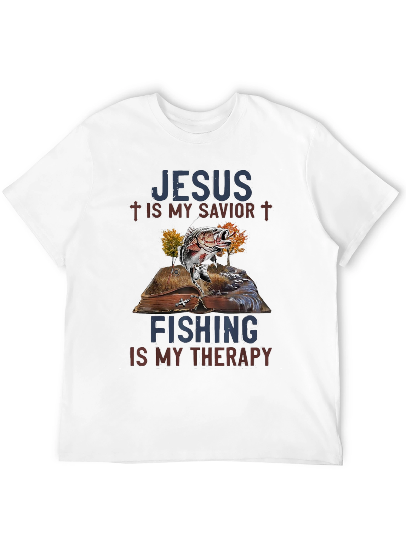 Jesus & Fishing Therapy Graphic Tee