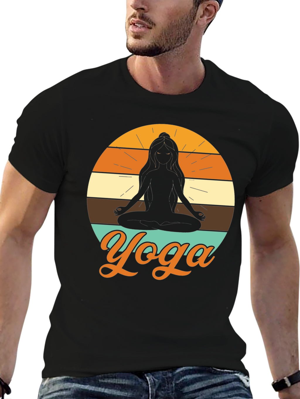 Yoga Silhouette T-Shirt - Meditative Design