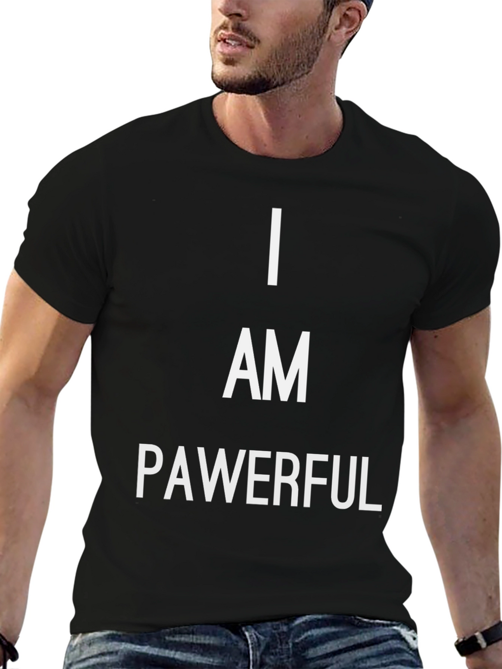 I Am Pawerful Graphic Tee - Empowering Black T-Shirt