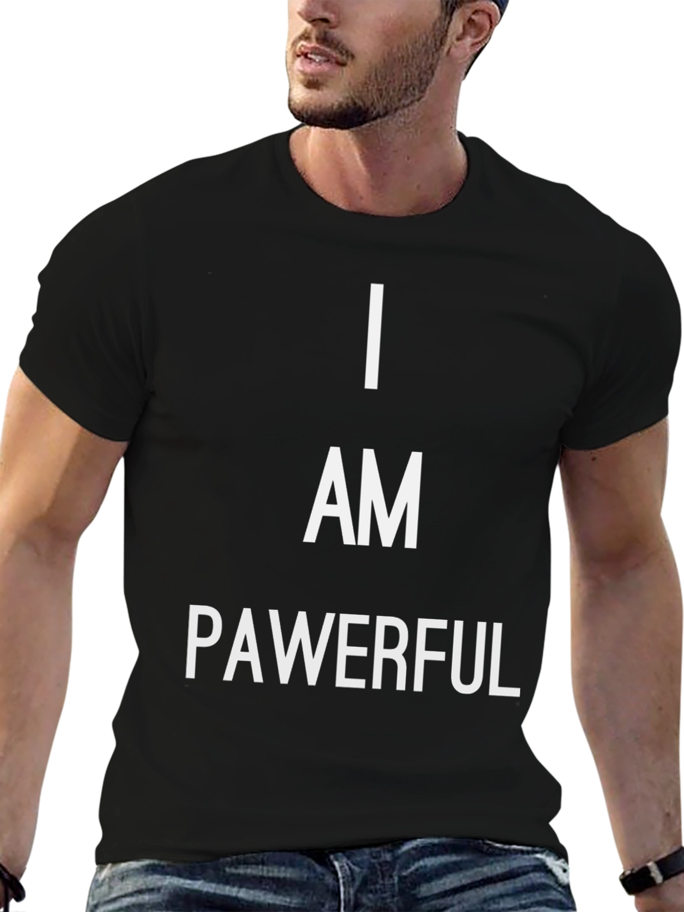I Am Pawerful Graphic Tee - Empowering Black T-Shirt