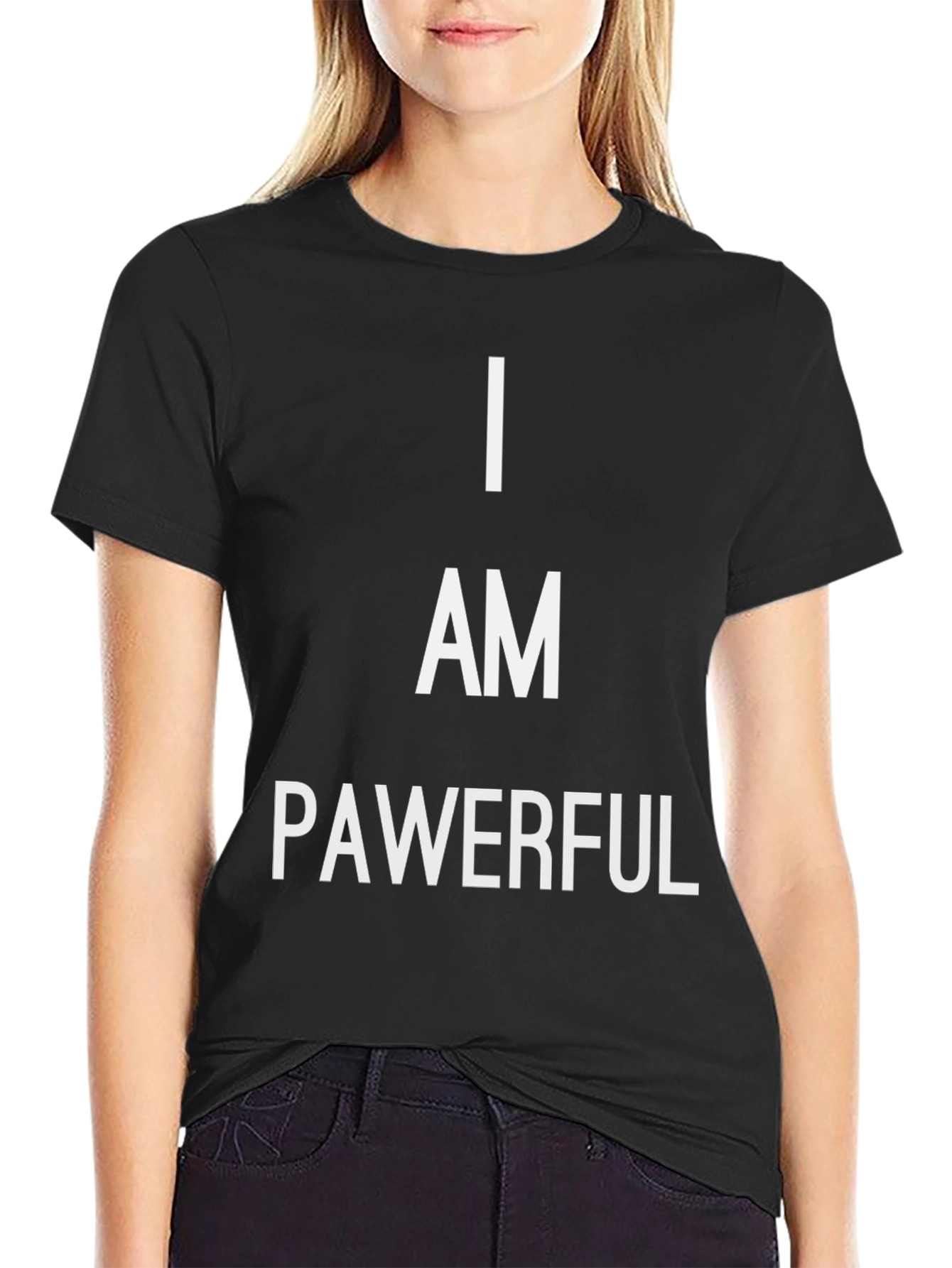 I Am Pawerful Graphic Tee - Empowering Black T-Shirt