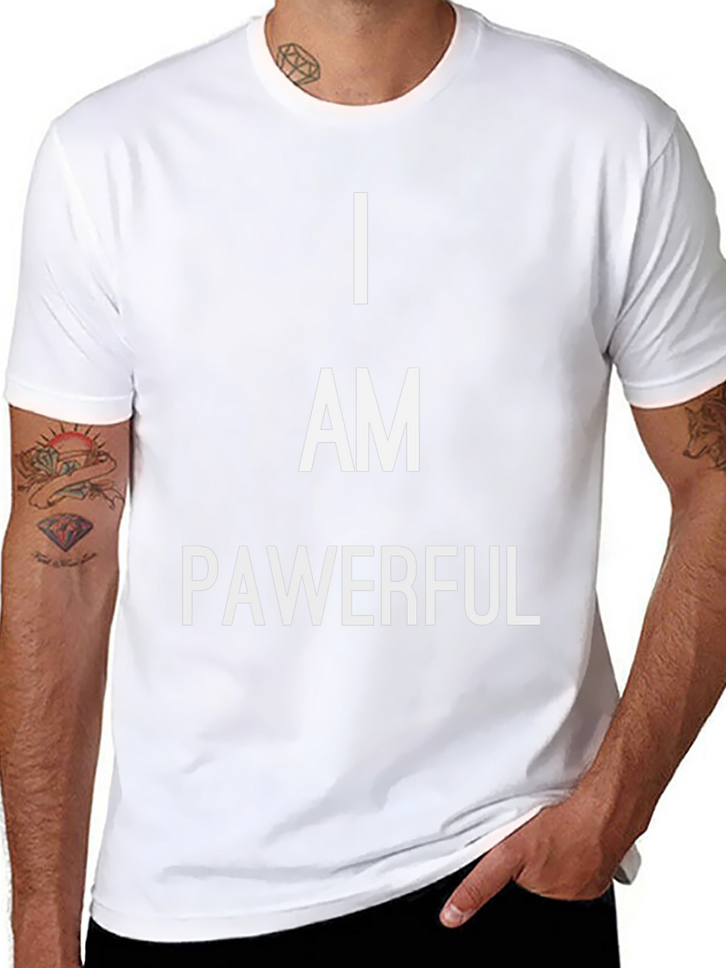 I Am Pawerful Graphic Tee - Empowering Black T-Shirt