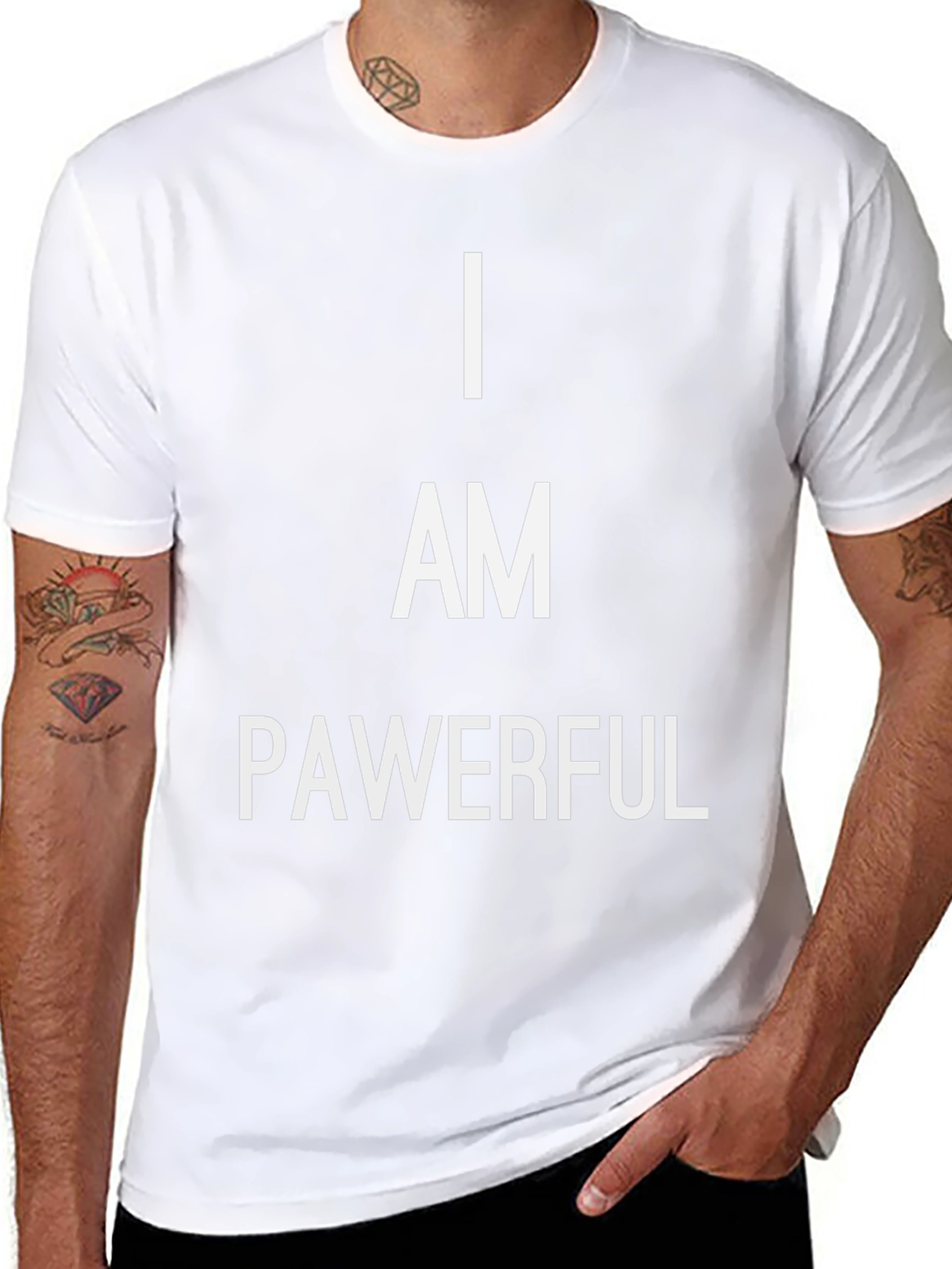 I Am Pawerful Graphic Tee - Empowering Black T-Shirt