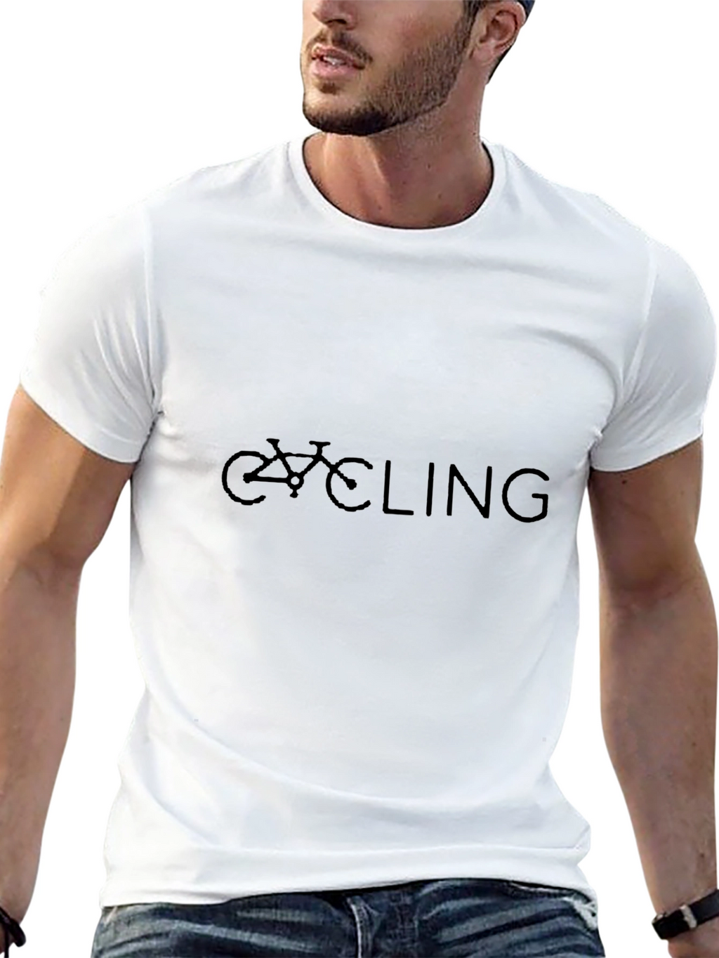 Cycling Graphic Tee - Black Casual