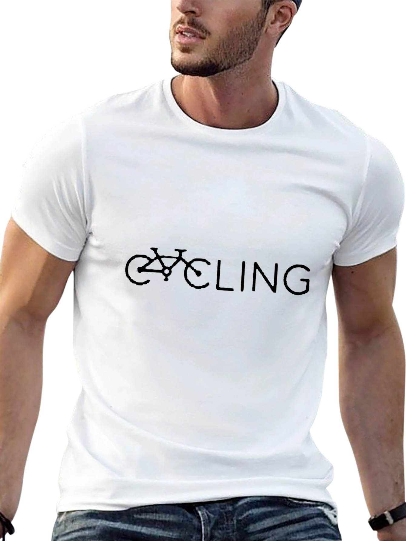 Cycling Graphic Tee - Black Casual