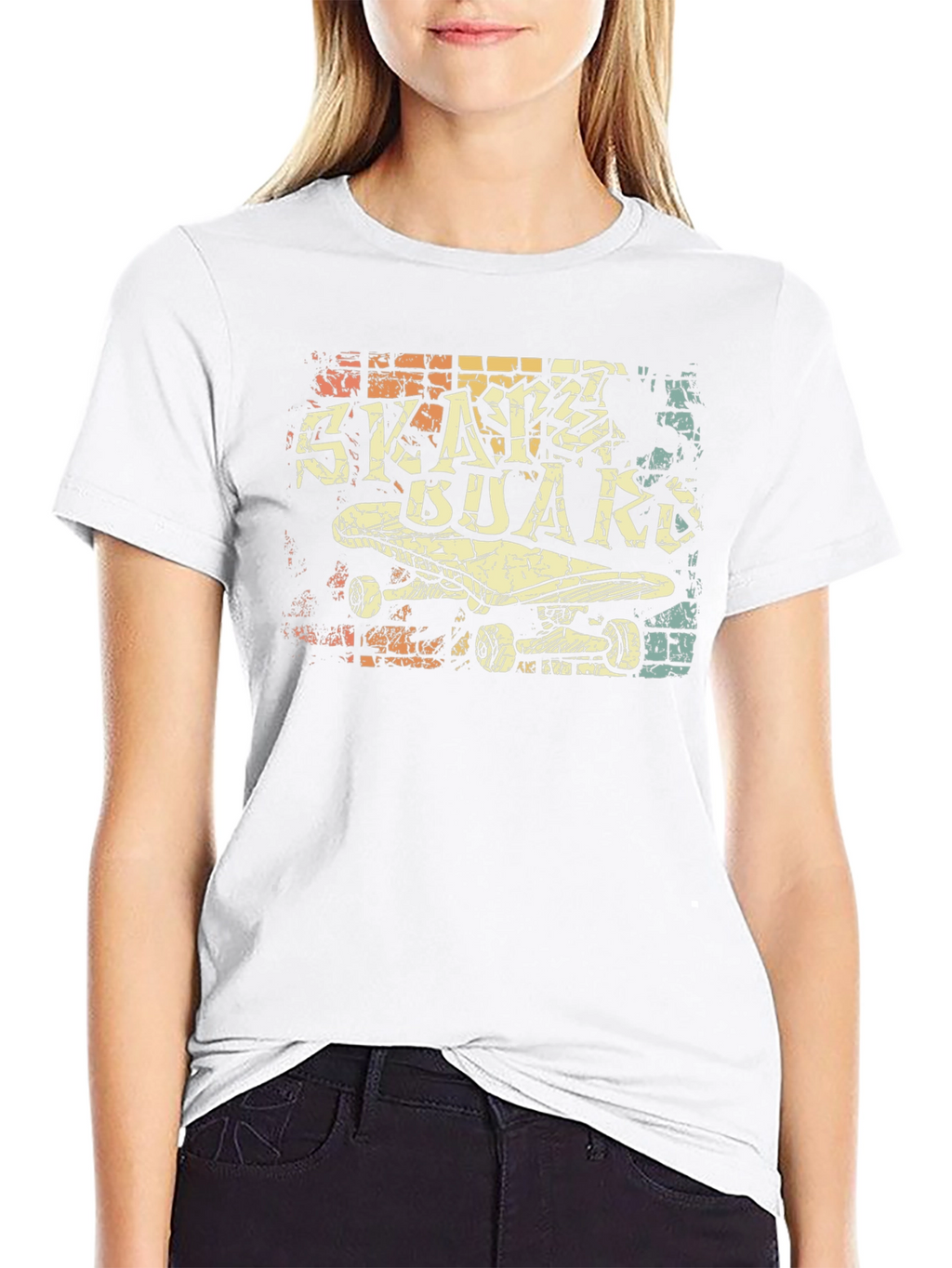 Retro Skateboard Graphic Tee - Black