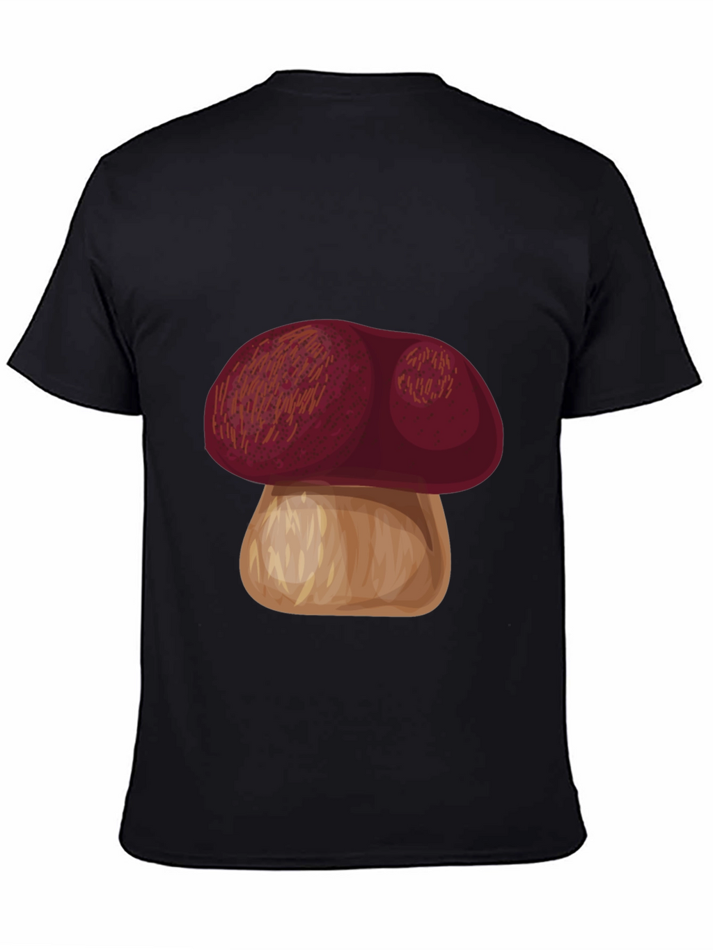 Mushroom Graphic Tee - Casual Black T-Shirt