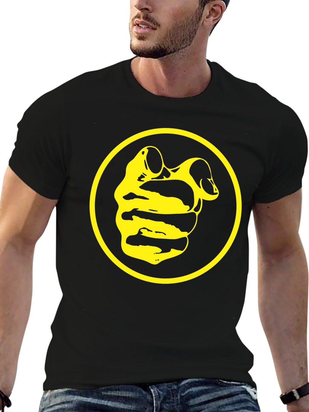 Black T-Shirt with Yellow Duck Icon